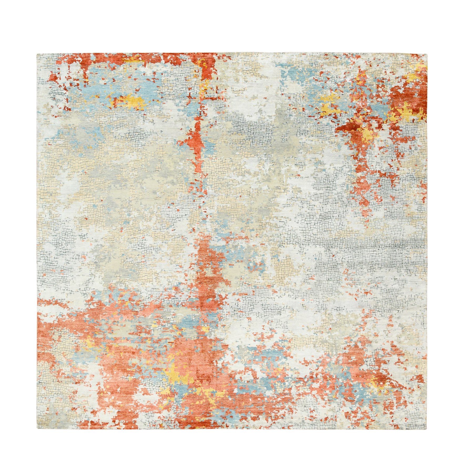 Modern & Contemporary Silk Hand-Knotted Area Rug 9'9